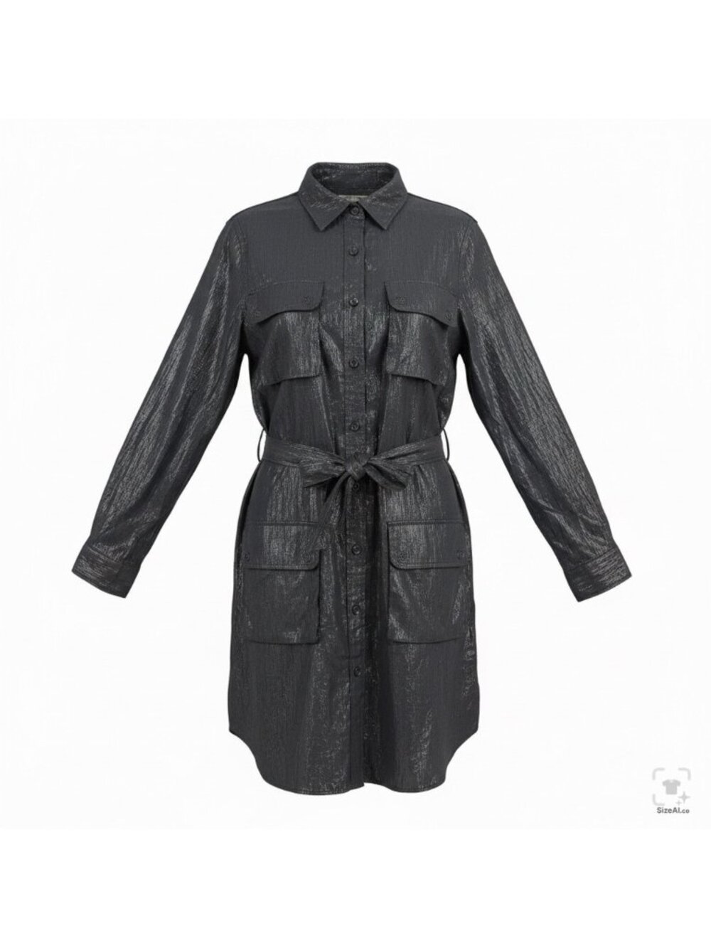 Polo Ralph Lauren Womens Black Shirt Dress With Pockets Belted Size M